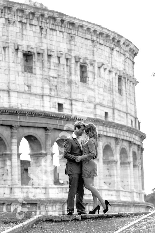 black-white-photo-rome-044 Romance at the Roman Coliseum in Rome Italy.