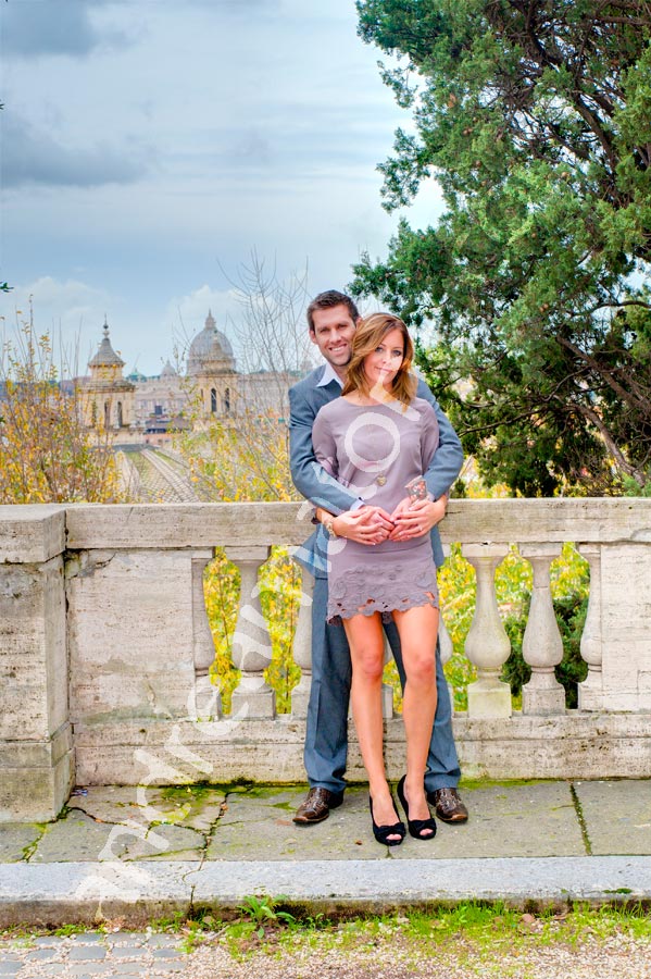 rome-color-photo-025 Man and woman just engaged during their photography session.