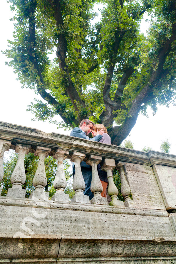 rome-color-photo-026 Together at Pincio Park. Rome engagement photography.