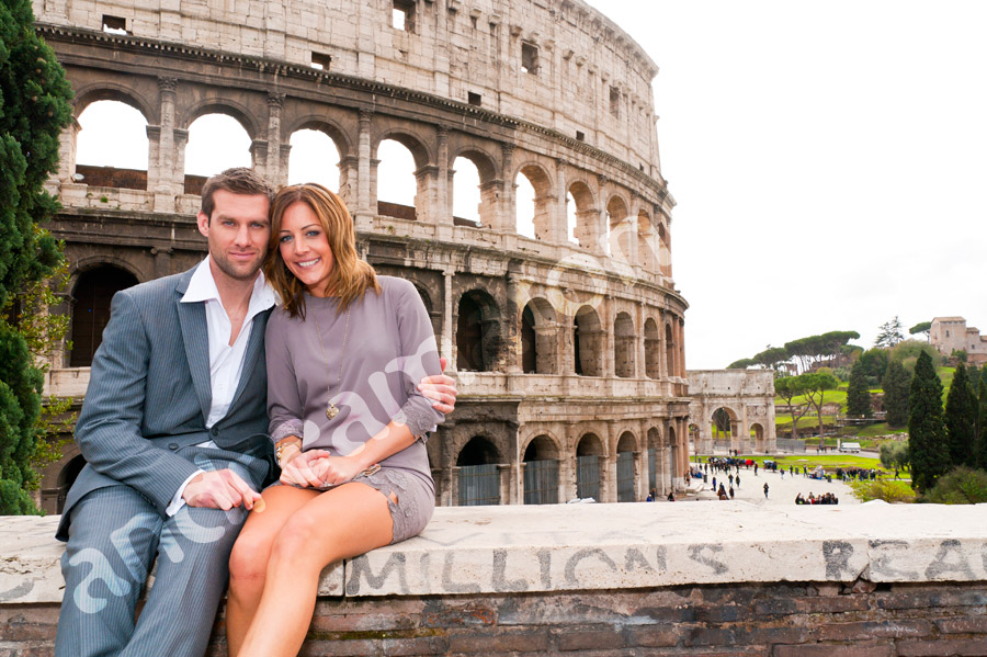 rome-color-photo-042 Together in front of the Colosseum.