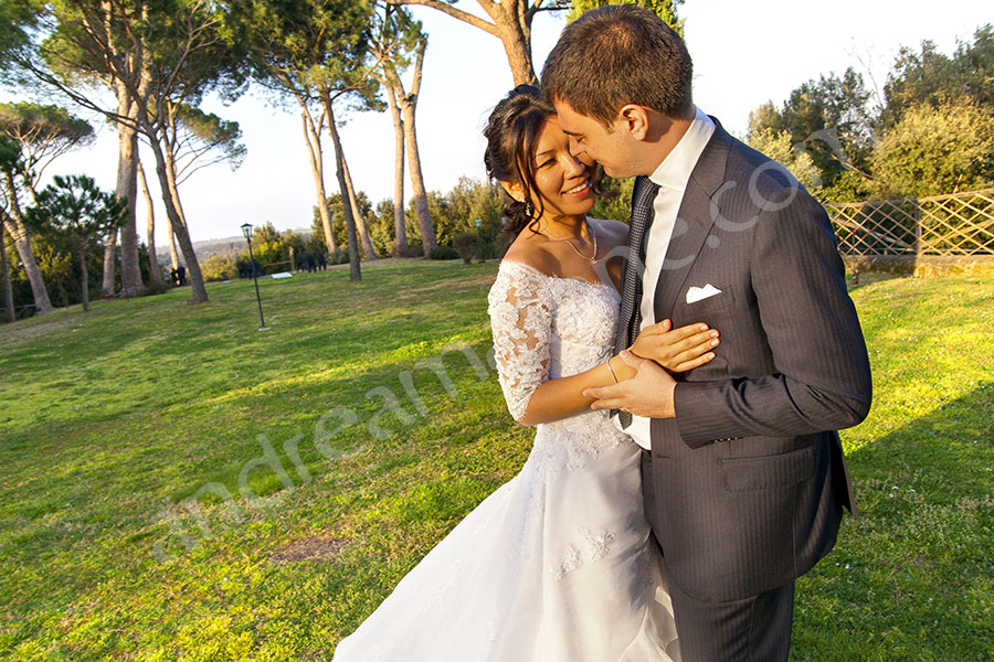 wedding-italy-97-1412 Newlyweds together during a photo shoot in Convento di S. Francesco Gallese Viterbo