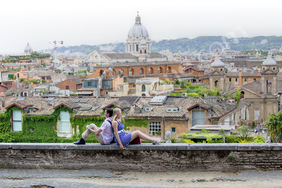 proposal-rome-6712-022 Sitting down before the sweeping view of the city from above
