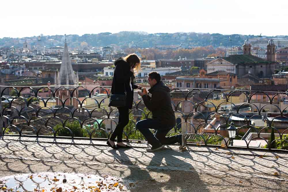Marriage proposition ideas. One knee down. Overlooking the city.