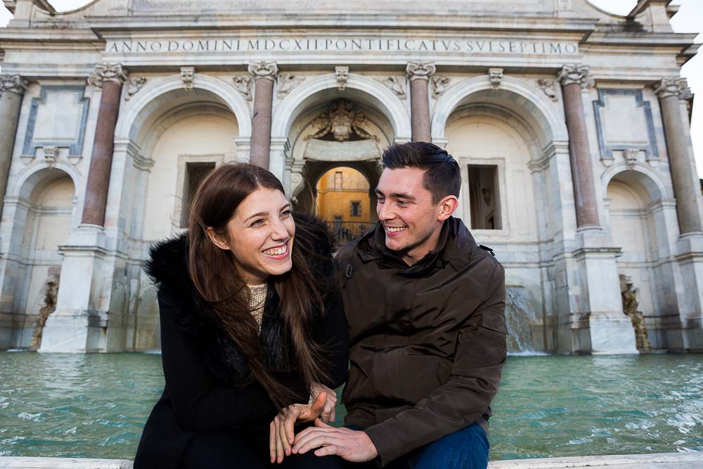Happy and in love Janiculum hill in Italy.