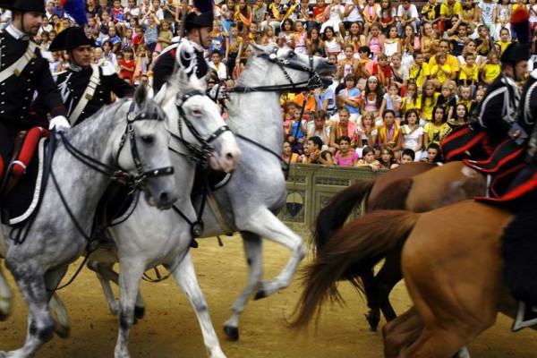 1-palio-siena Palio di Siena. Horse race details.