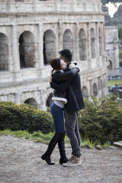 11-embracing In love in Italy by the Coliseum