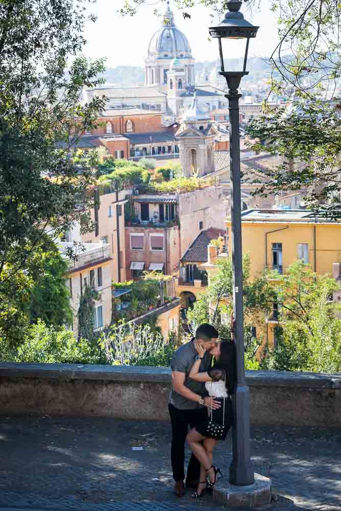 Engagement photo shoot over rooftops