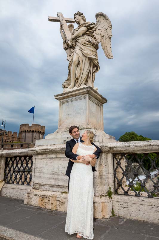 Angel statue portrait picture posed looking one another 