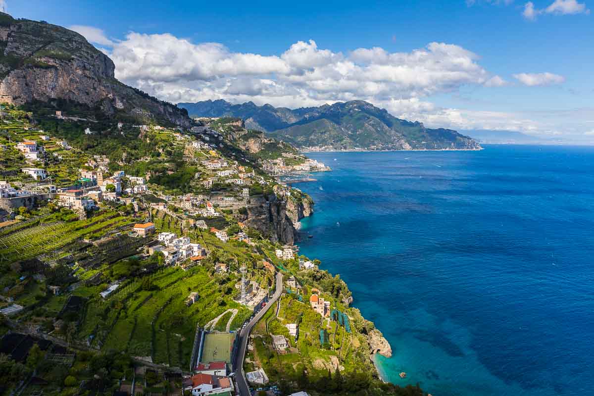 The coastal towns found in southern Italy 