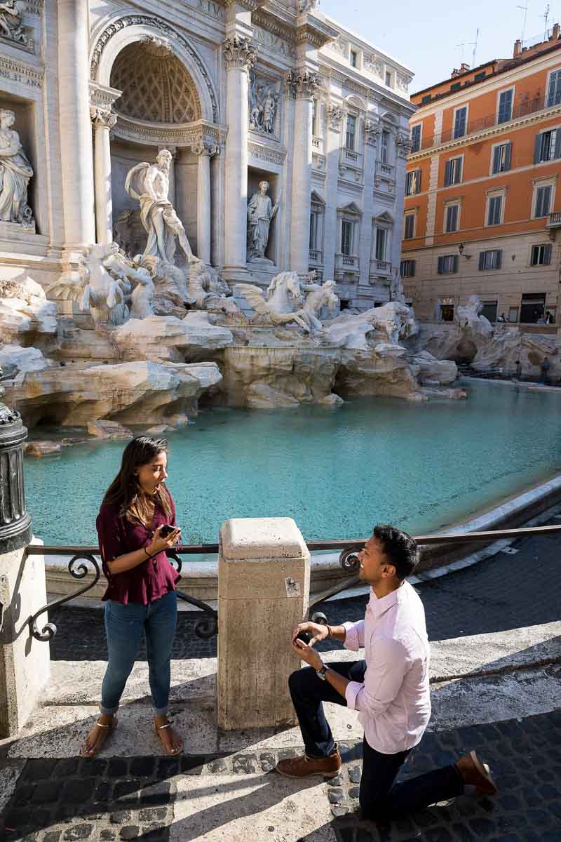 01-trevi-proposal Surprise engagement proposal at the Trevi fountain in Rome Italy