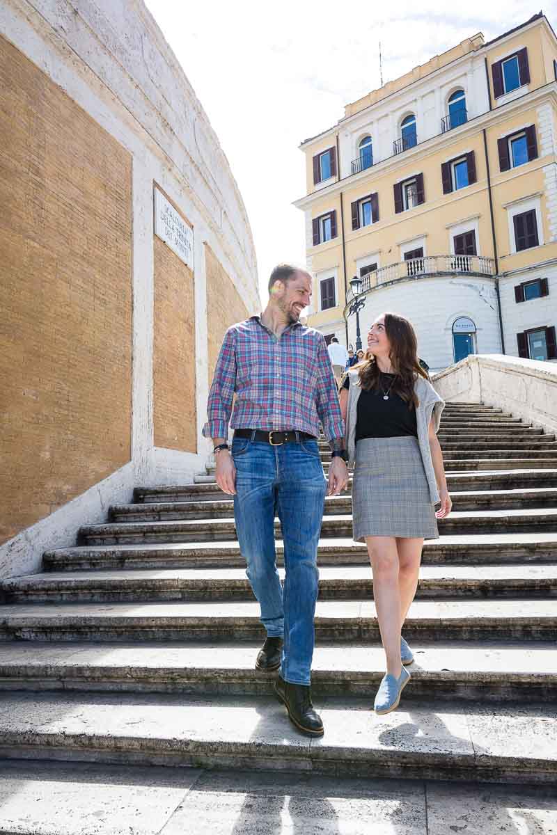 Walking down the staircase Spanish steps