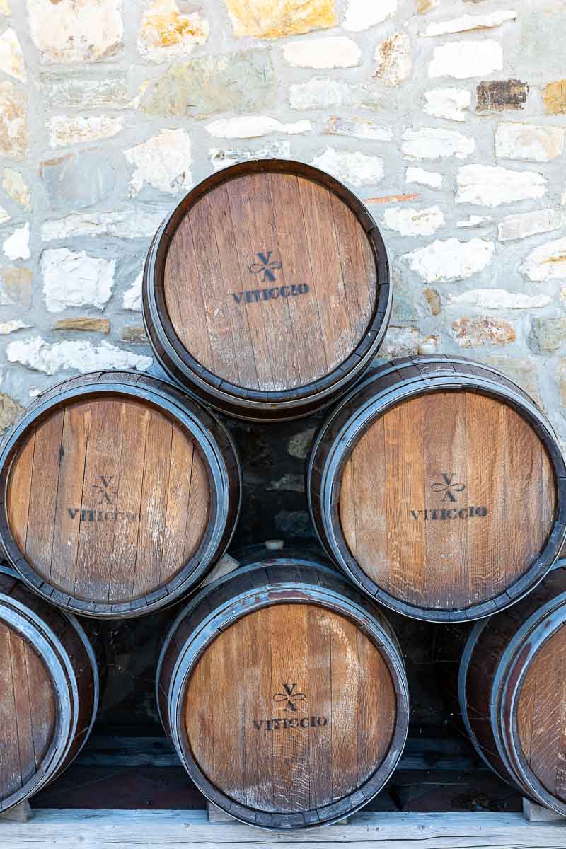 Il Vitticcio wooden wine barrels