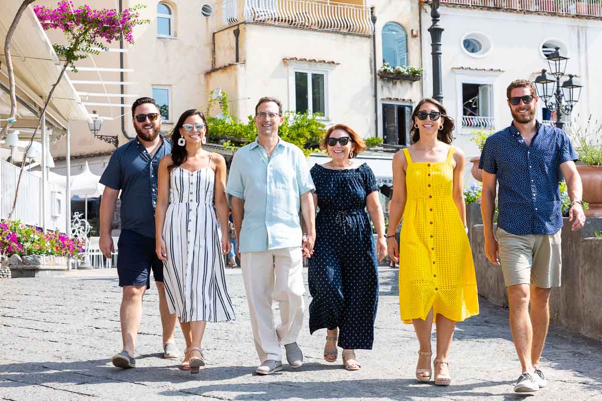 Walking group picture in Italy