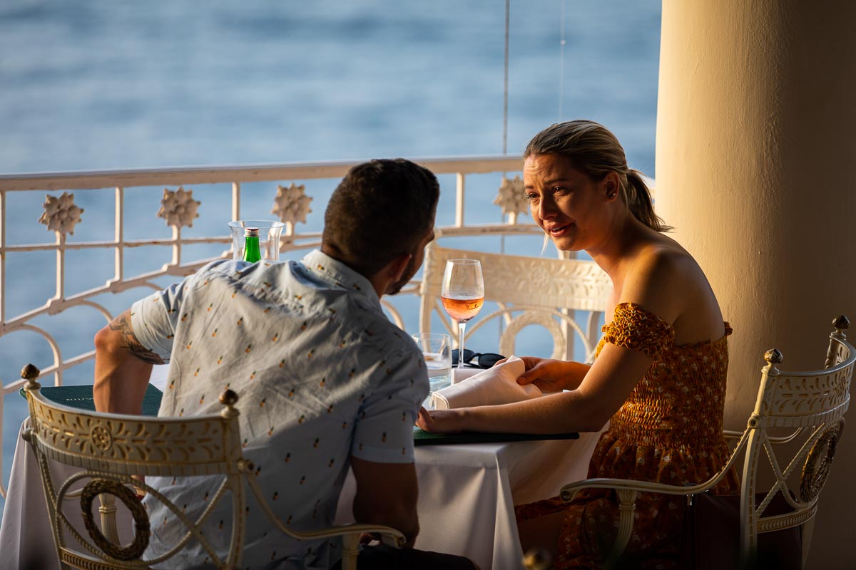 Close up engagement photography of the surprising moment when he asked her to marry him