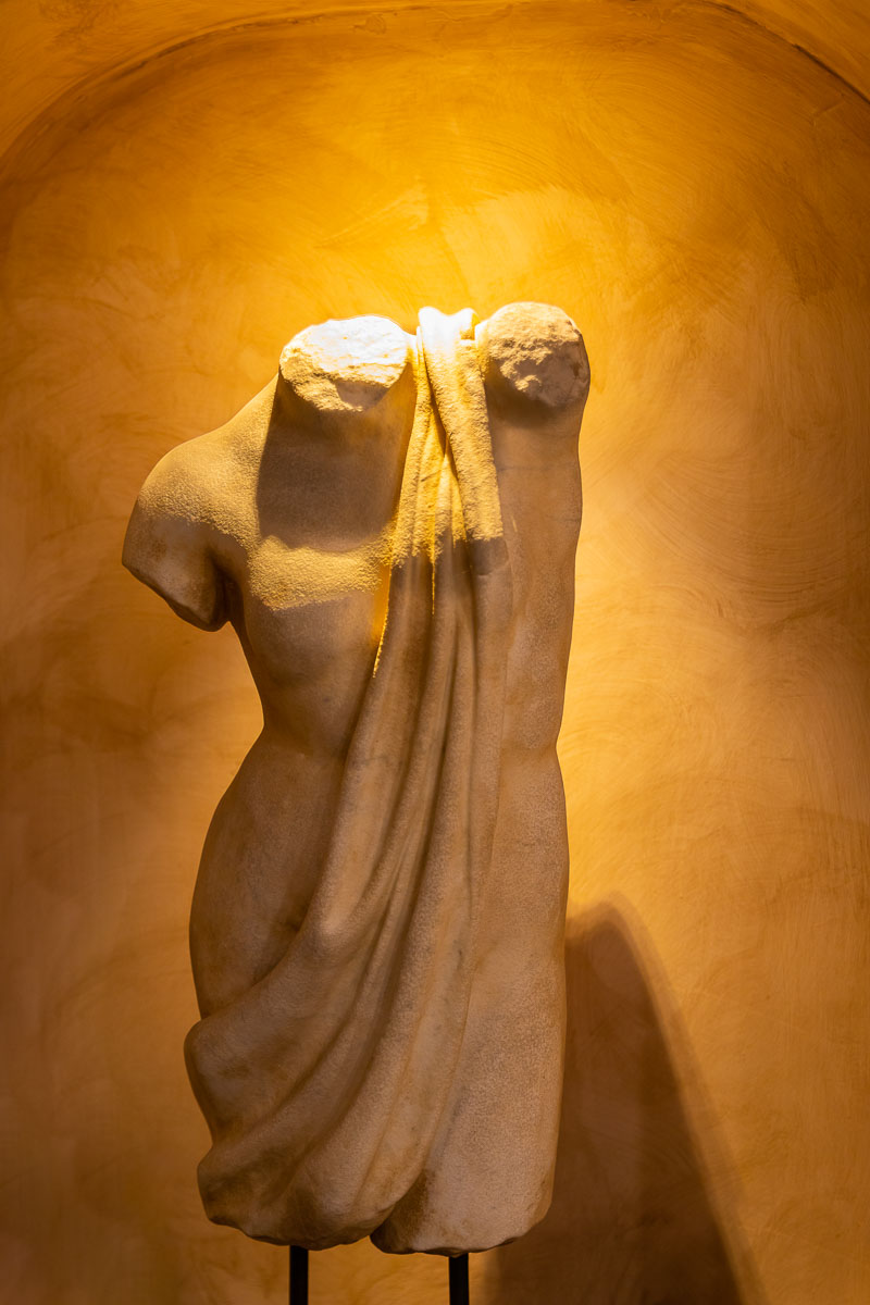 Bust portrait of a roman statue