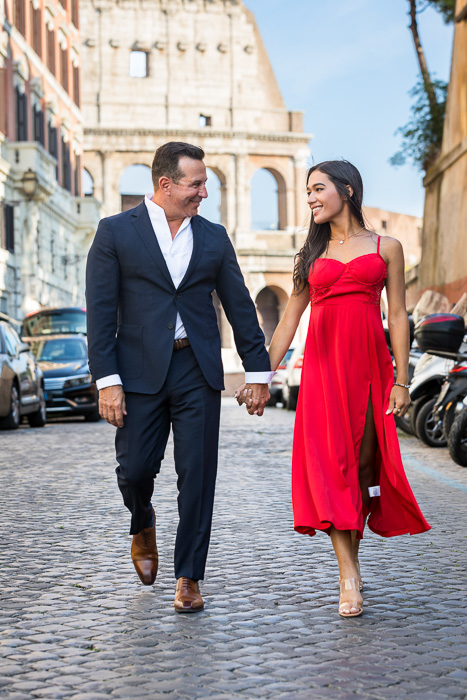 Walking on a cobblestone alleyway roman streets