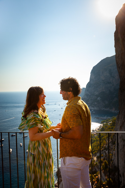 Together during a photoshoot in the Italian coastline. surprise promise engagement photography 