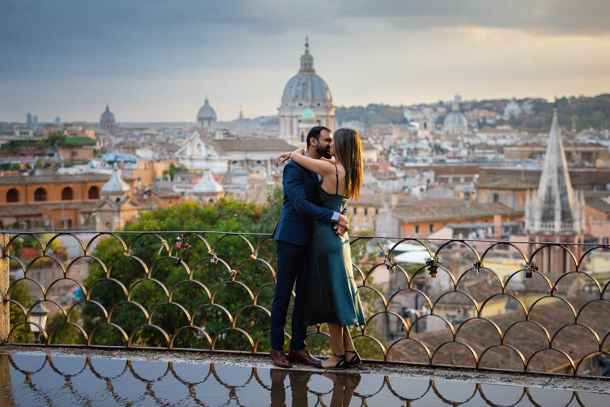 Golden hour photoshoot at Parco del Pincio