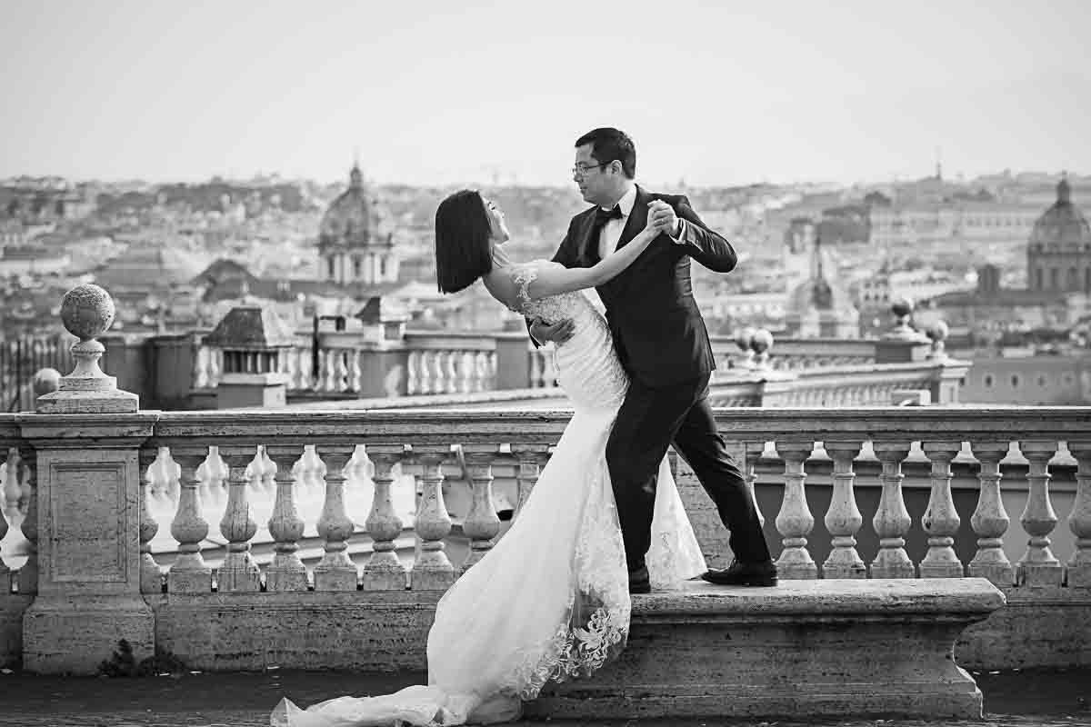 The dip. Black and White photography. Image taken Janiculum hill Italy by the Andrea Matone photographer studio
