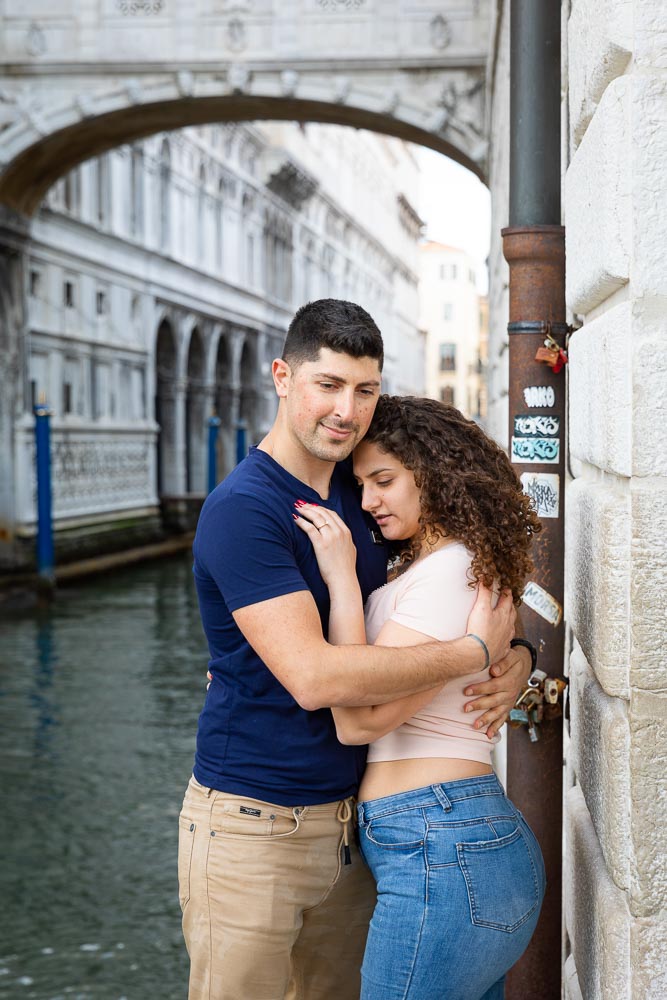 Embraced together after a romantic photo shoot in Italy