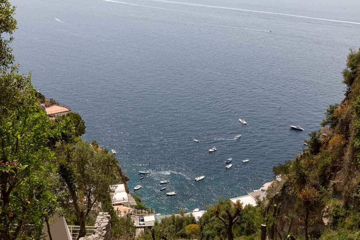 The view of the Mediterranean sea seen from the bay on the coast