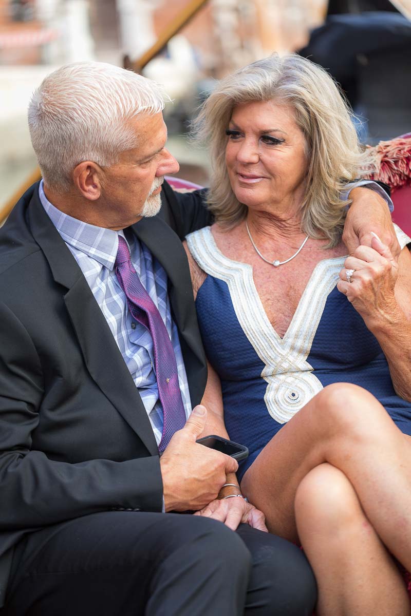 Close up portrait of a couple just engaged in Italy
