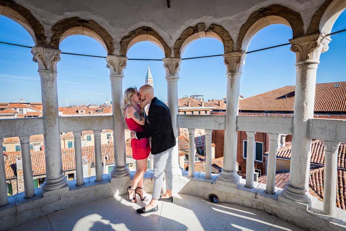 Just engaged inside the top floor of the venetian tower with the splendid view background