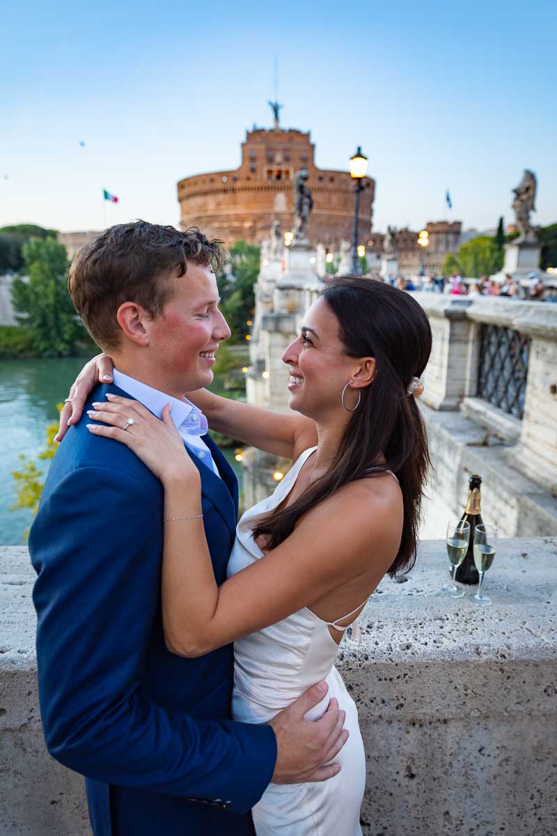 Close up couple portrait shot during the blue hour in a photography session 