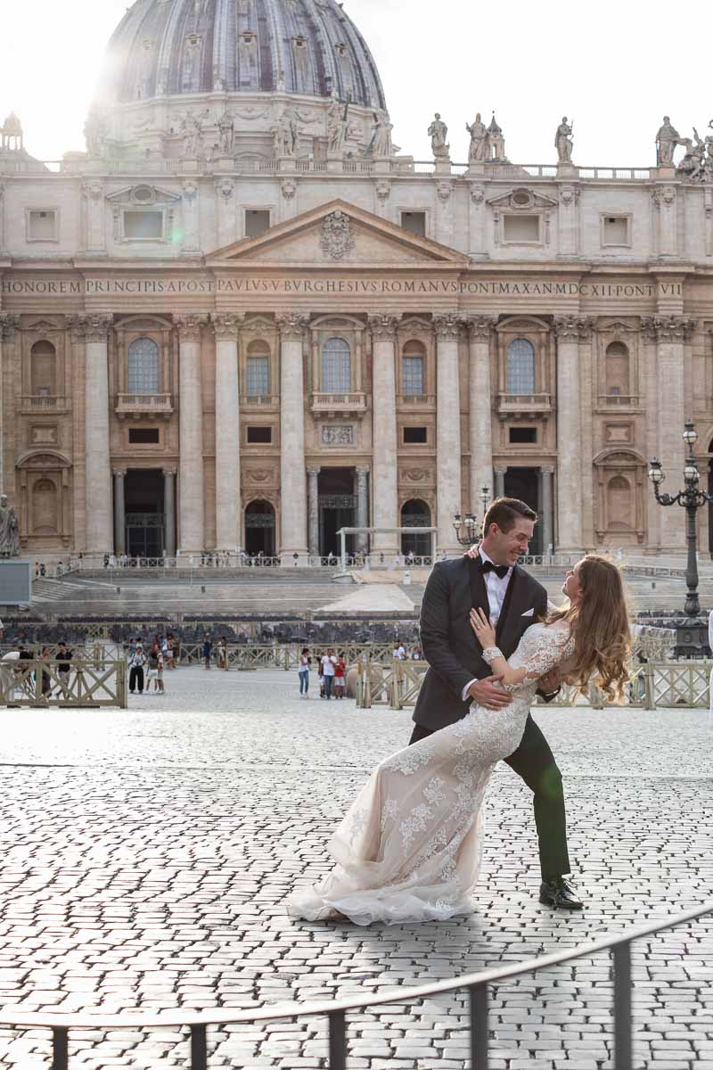 Doing a dip Vatican square at sunset