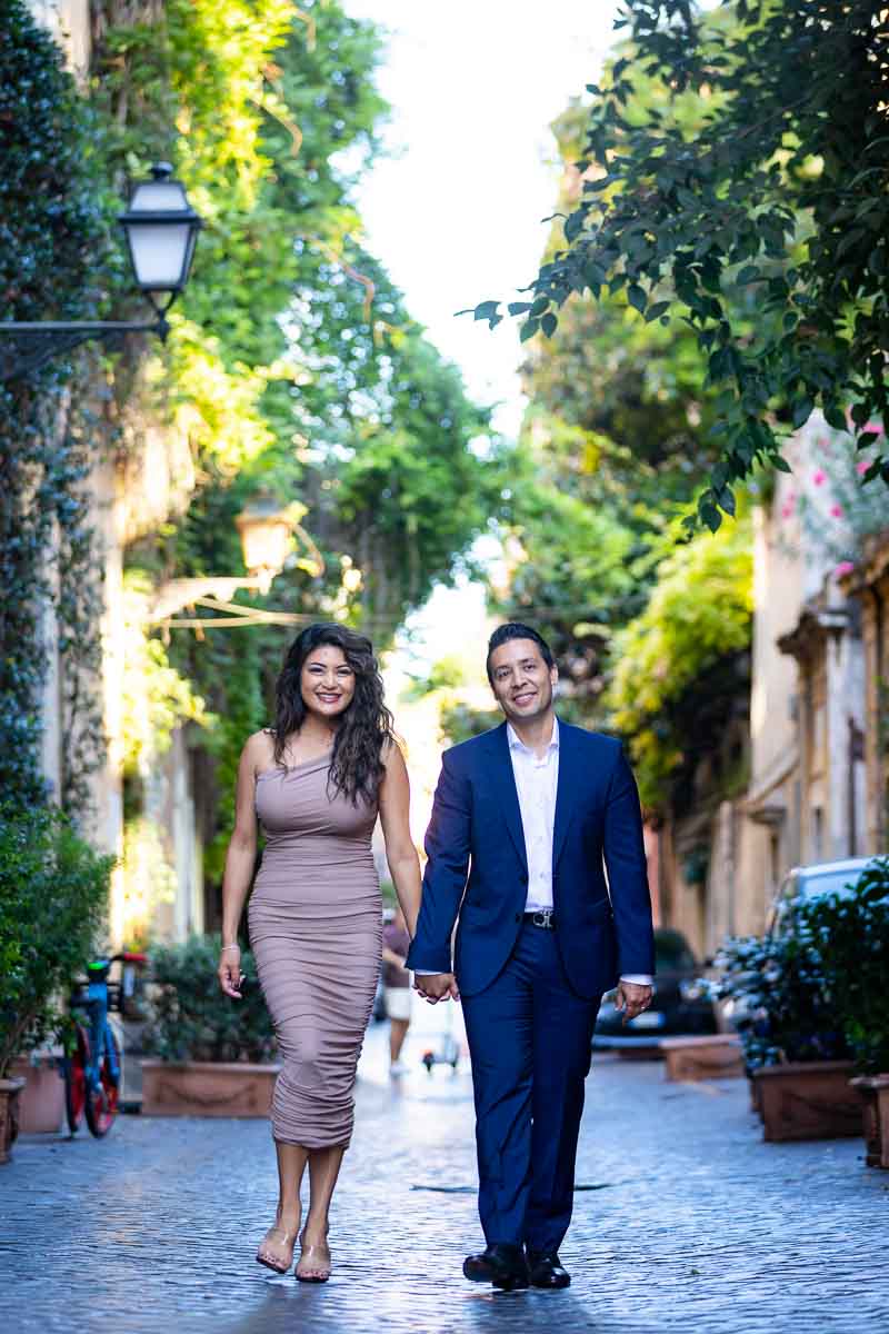 Walking in Via Margutta during a photoshoot in eternal city