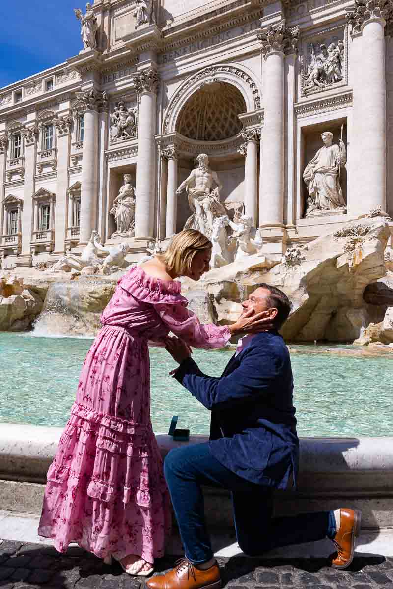 002-trevi-proposal She said yes to a surprise proposal taking place at the Trevi fountain in Rome Italy