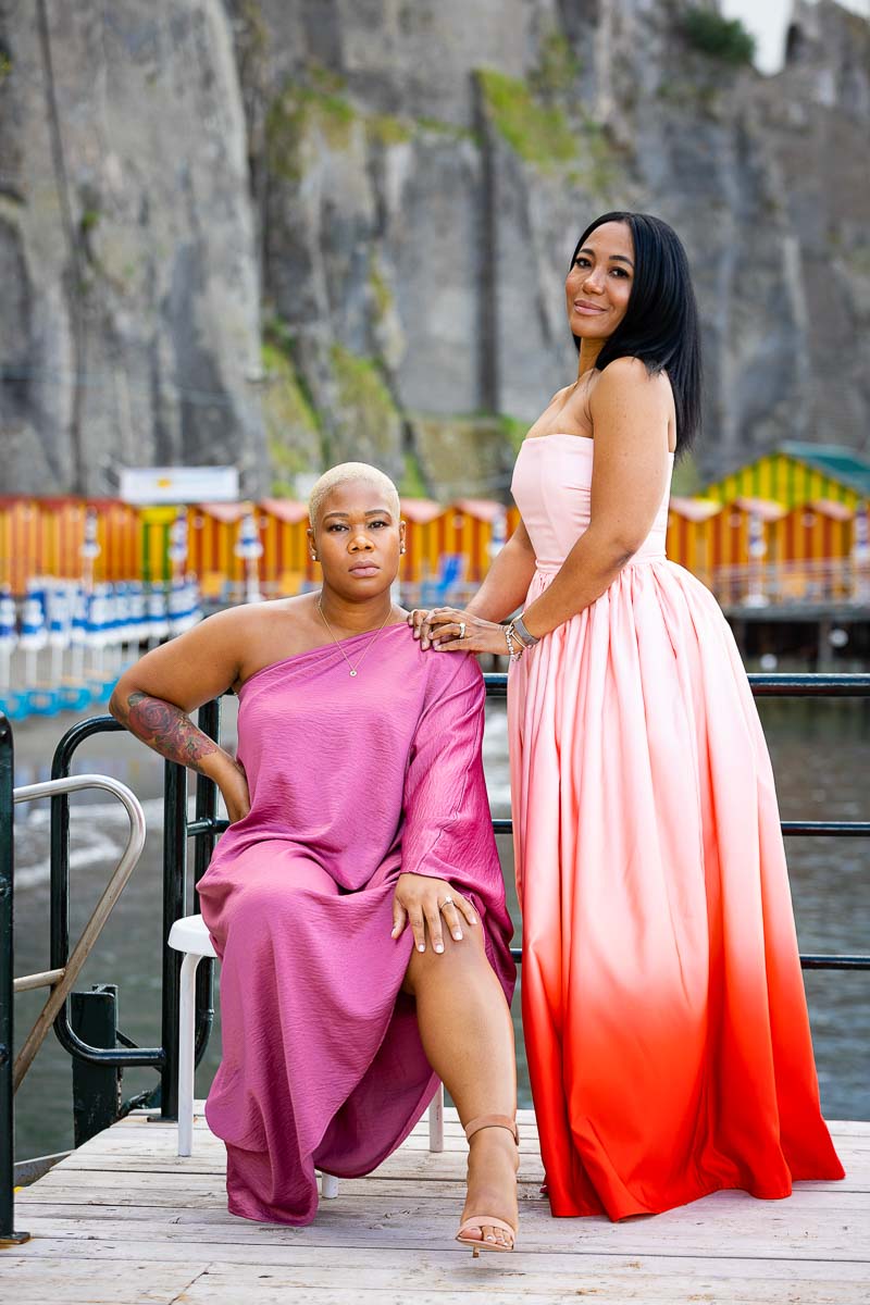 Two mode female portrait picture during a photoshoot in Sorrento Italy