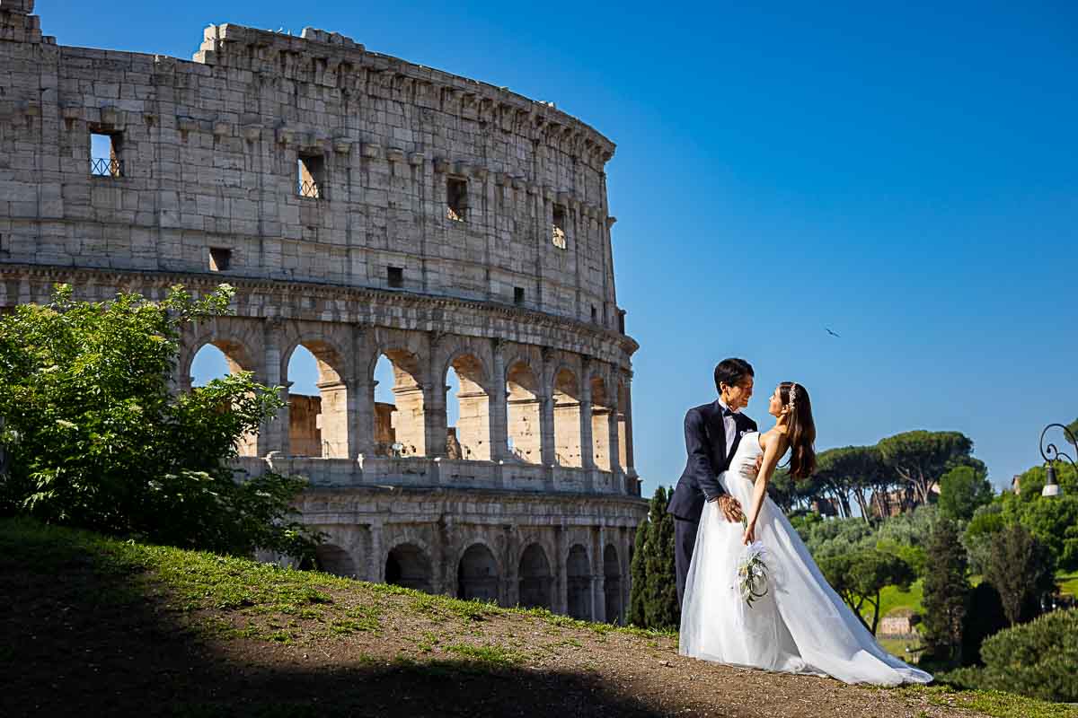 Wed photography Roman Colosseum found in the eternal city. Italy