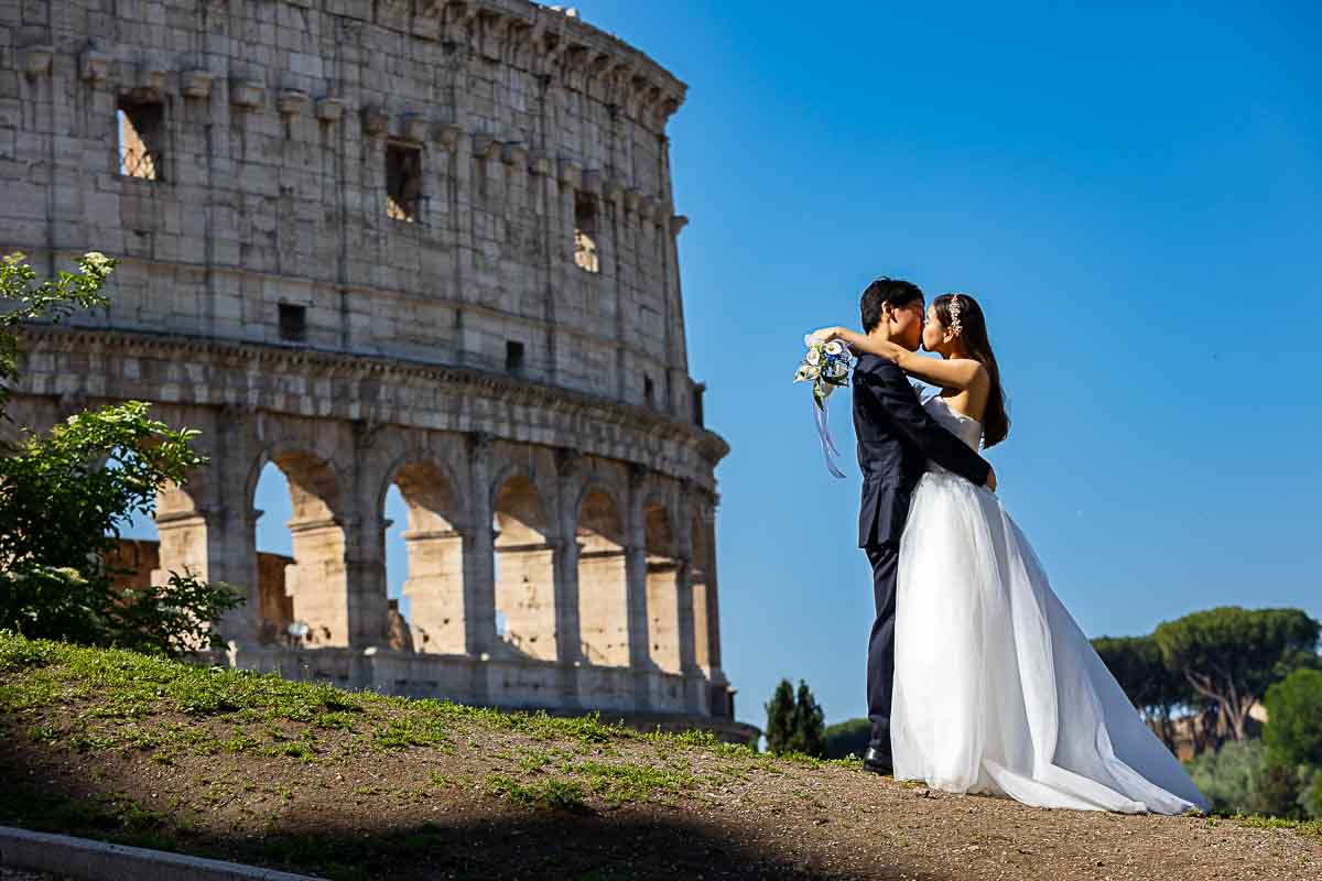 Colosseum wed shots taken during a roman photo shoot in Italy