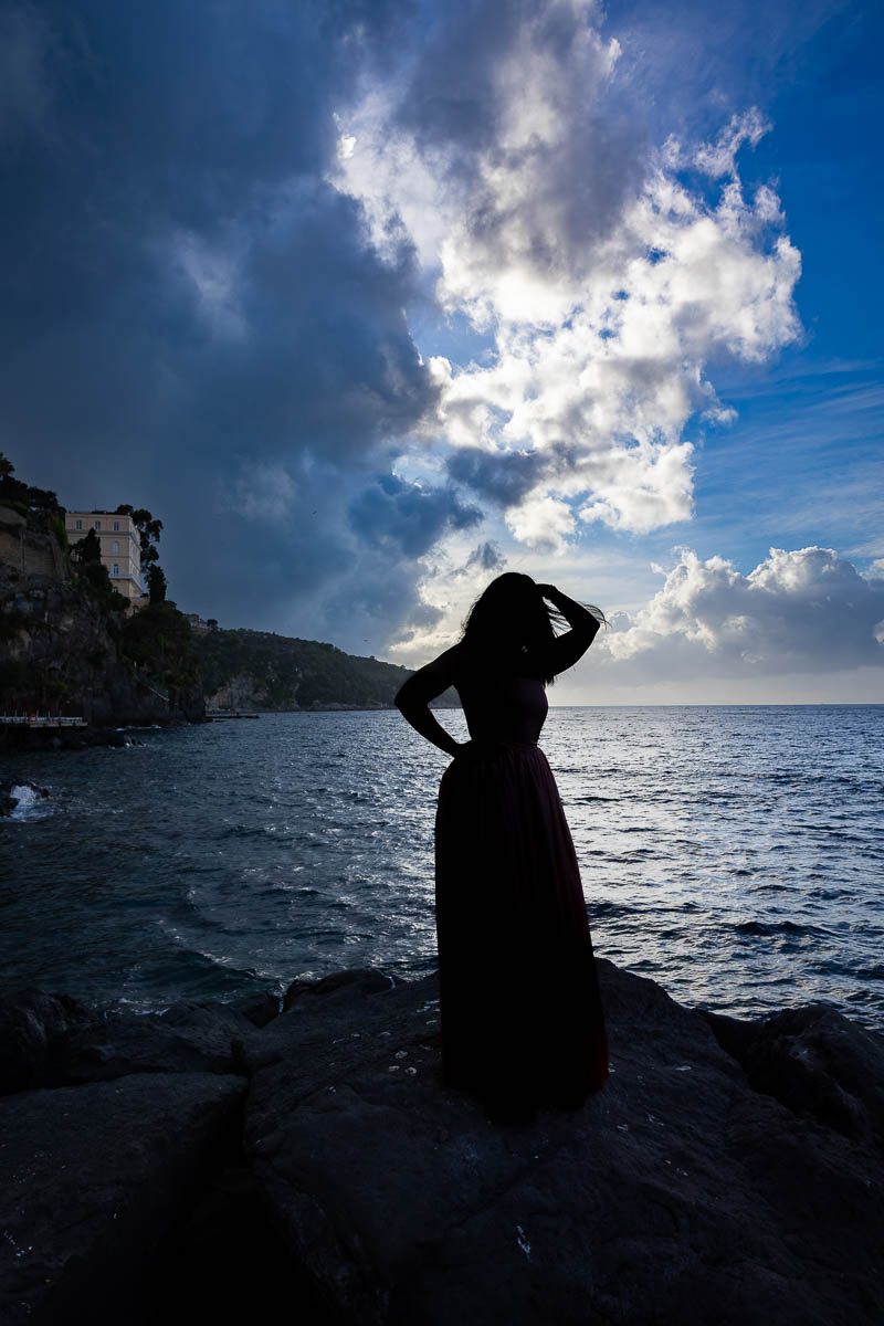 Silhouette artistic photography by the sea