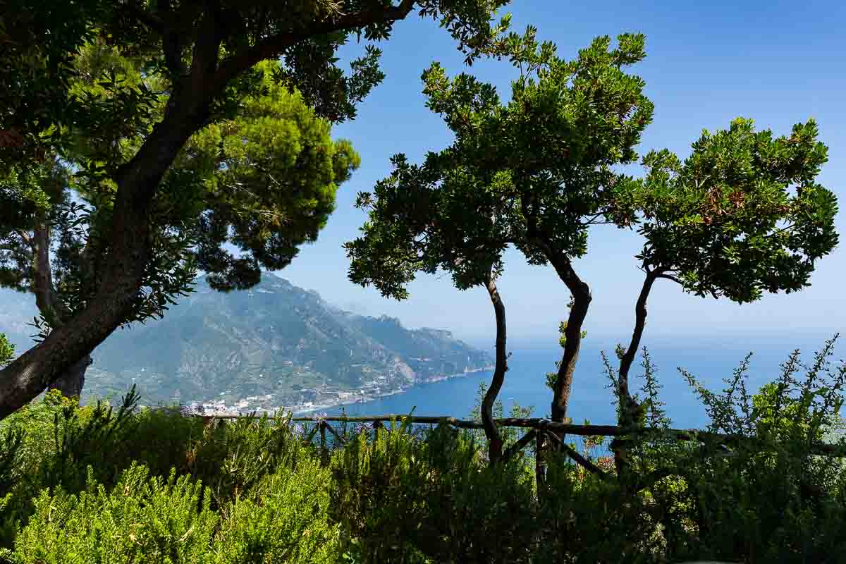 The view of the sea seen from Villa Cimbrone in Ravello