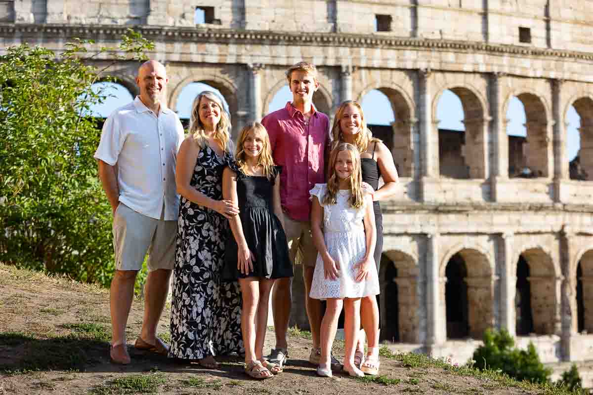 Group photos taken front Roman Colosseum