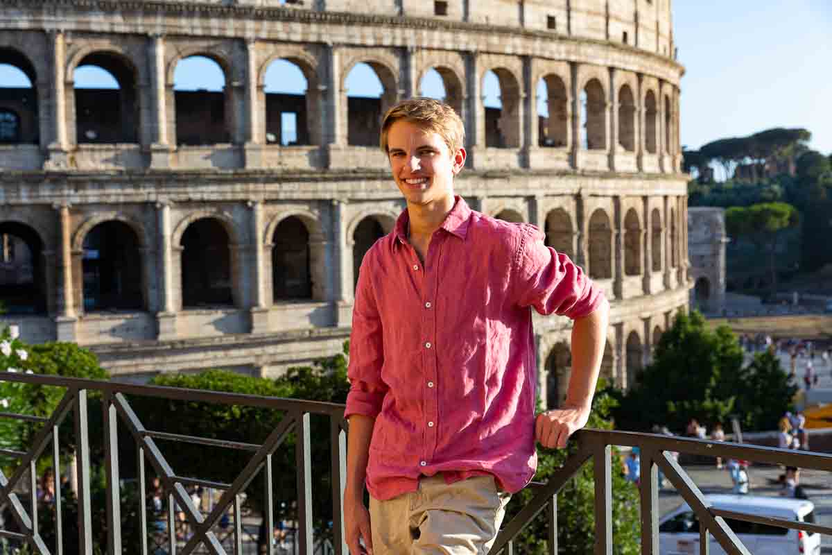 Senior portrait picture taken in front of the roman Coliseum posed shot photoshoot
