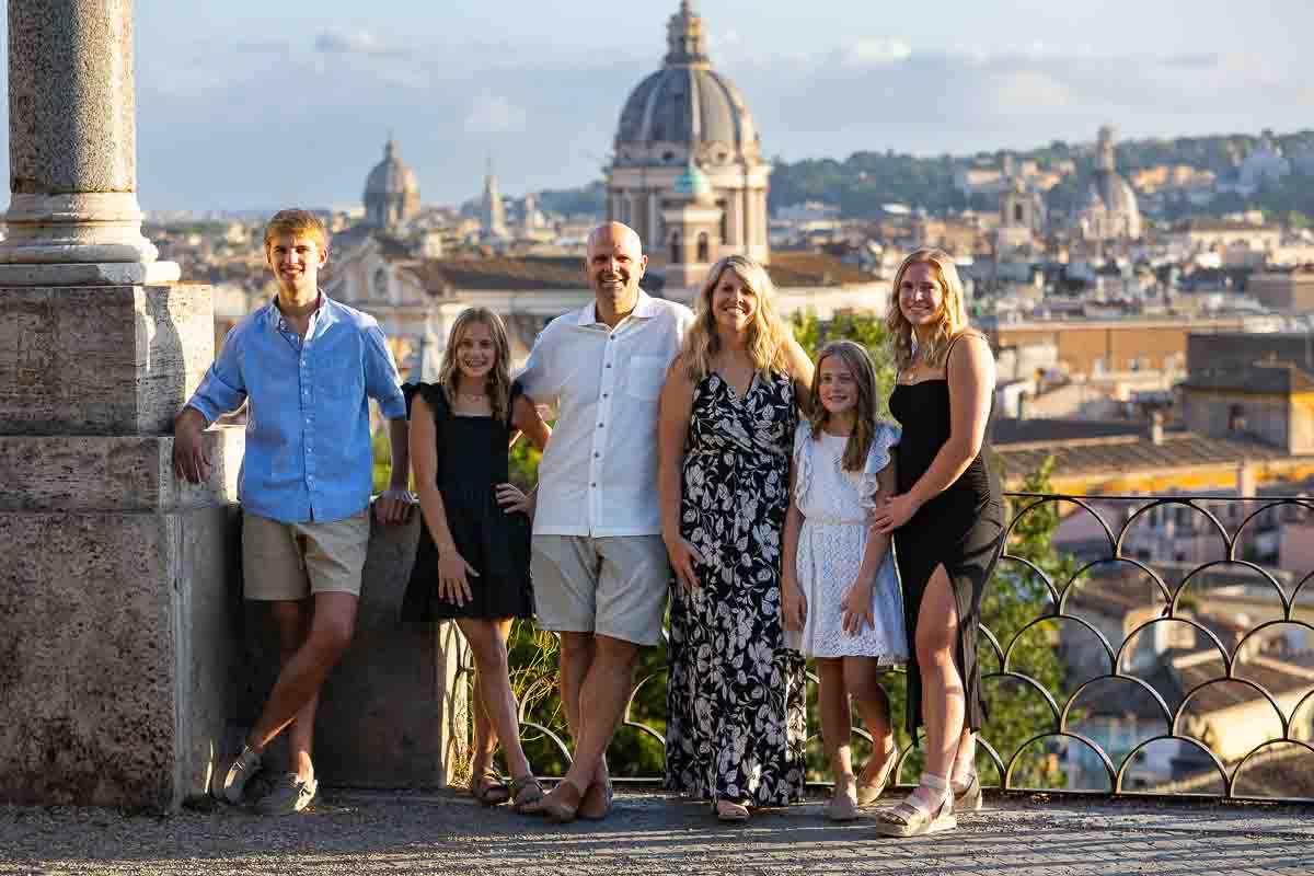 Photos taken in front of the roman skyline