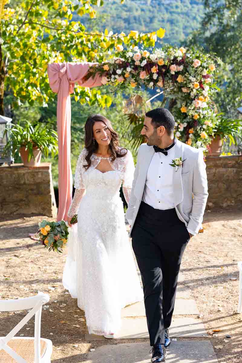 Walking out ceremony hand in hand