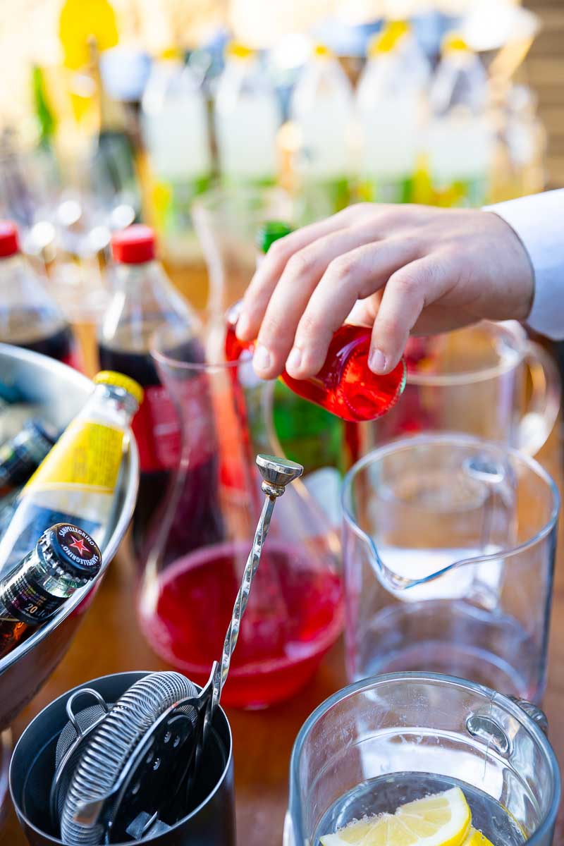 Colorful drink at a reception