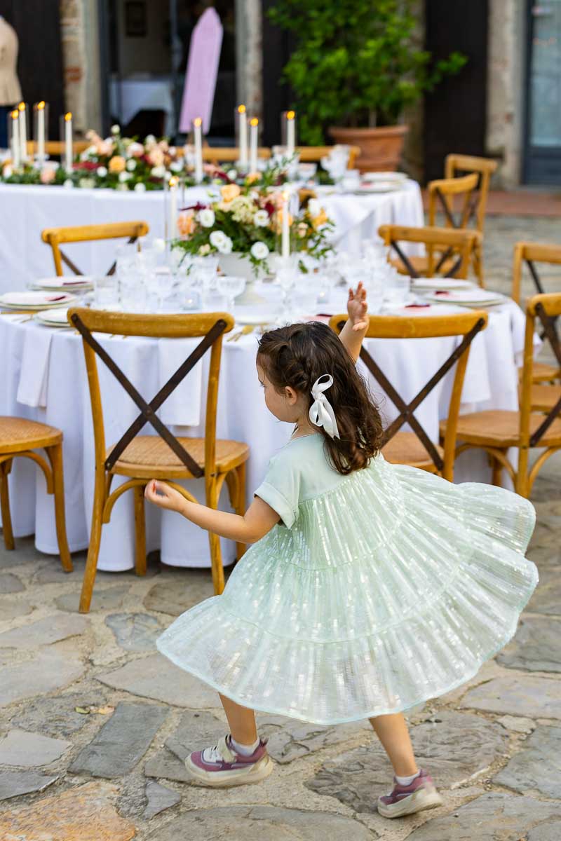 Children playing at the reception