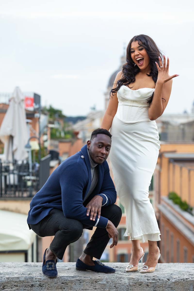 Just Engaged Couple pose