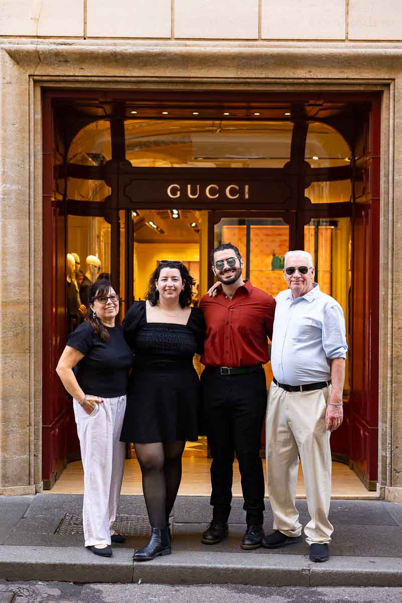 Portrait in front of the Gucci store found in Via Condotti