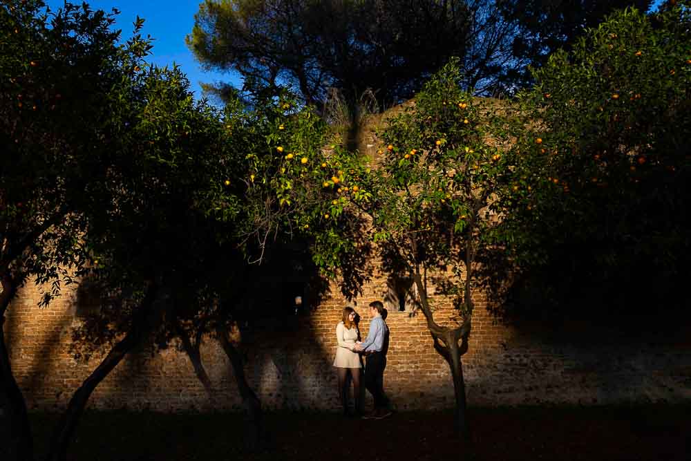 Couple photoshoot Giardino degli Aranci engagement photography