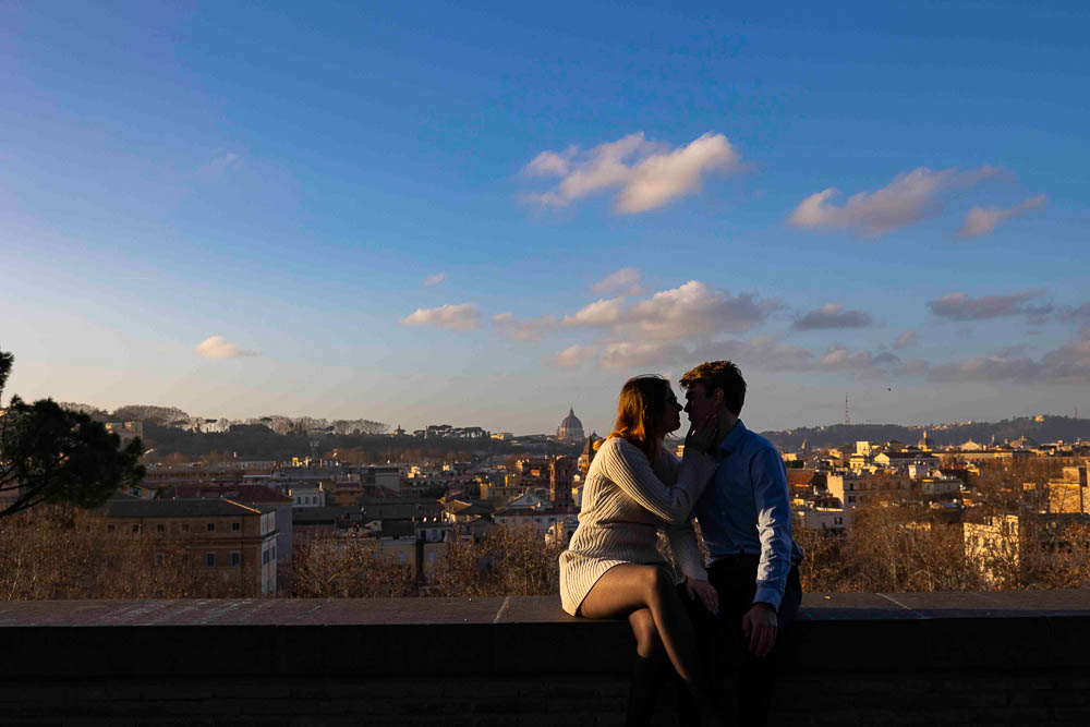 Together in Italy. Pictures taken at sunset overlooking the city from above