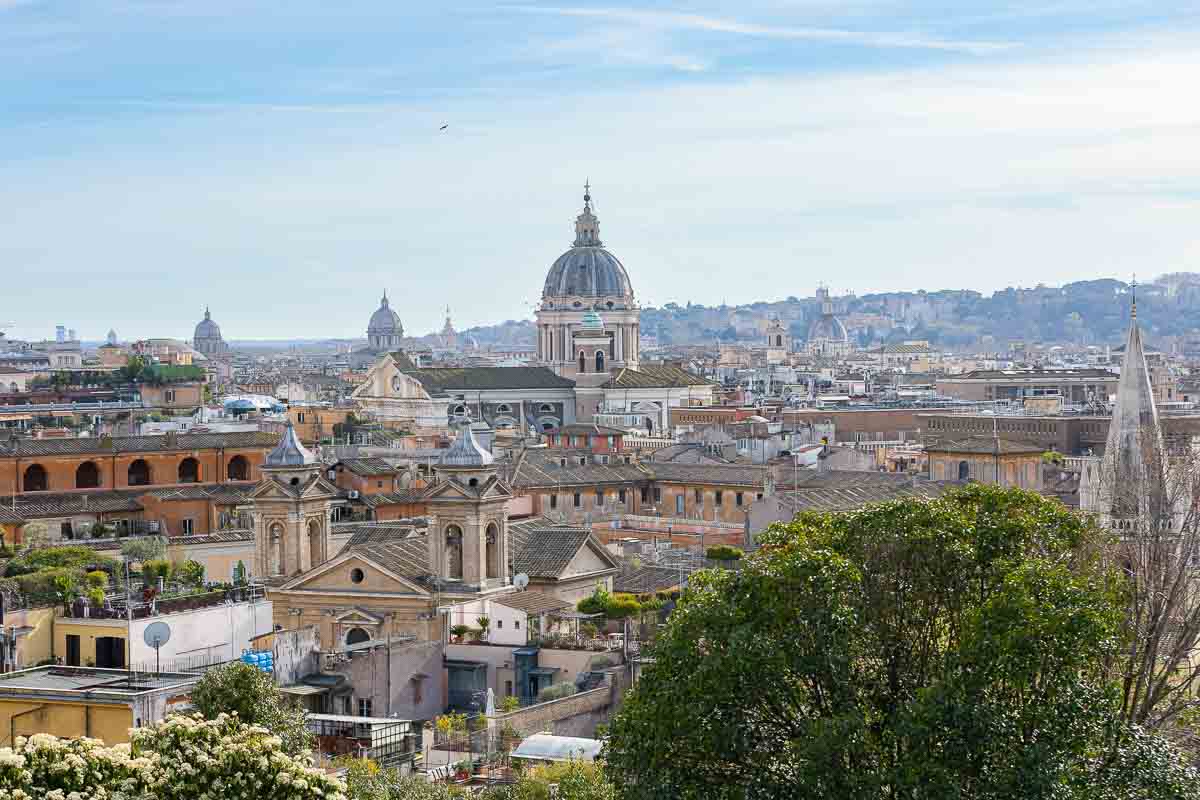 The Rome cityscape seen from a panoramic outlook