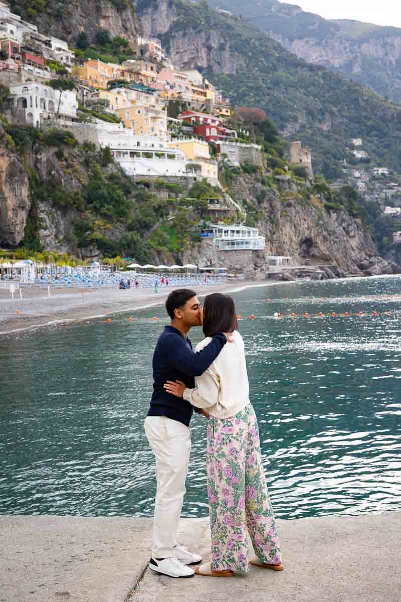 The moment in which she said yes candidly and discreetly photographed by a closeup by photographer mingling in with other people