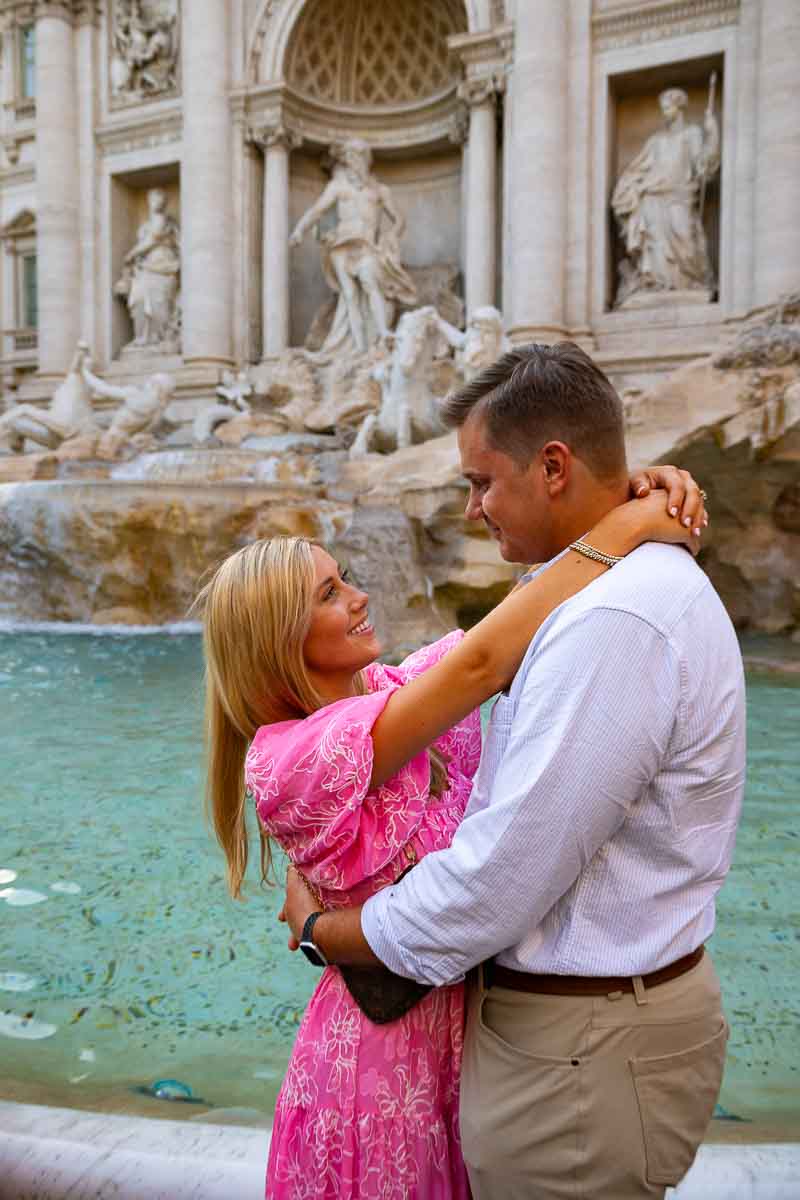 Posed portrait together in Love after a romantic marriage proposition