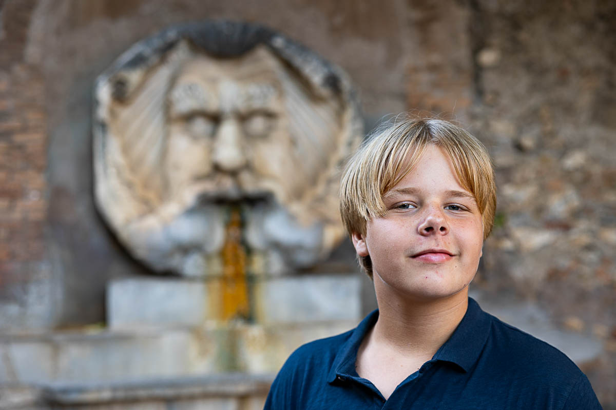 Close up portrait picture taken during a photography session in Italy